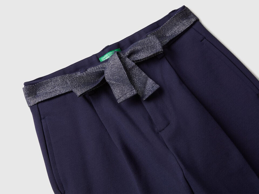 elegant trousers with sash