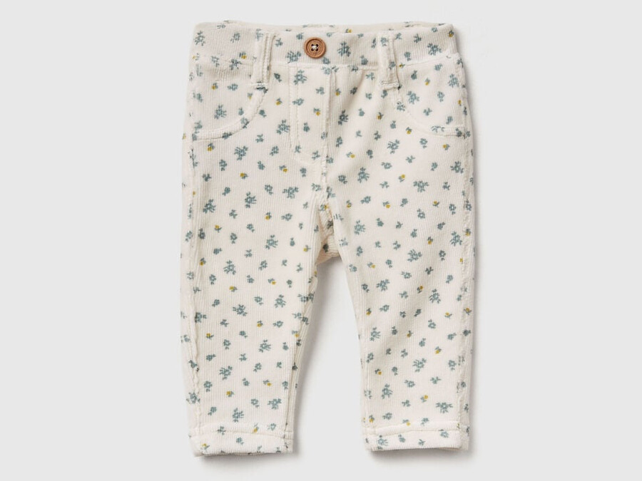 trousers with chenille pattern print
