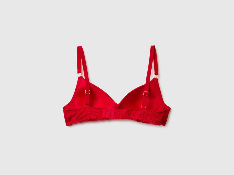 red padded bra with lace