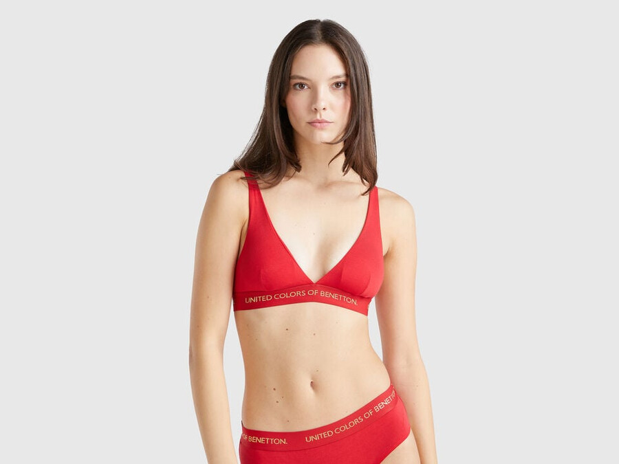triangle bra in stretch cotton